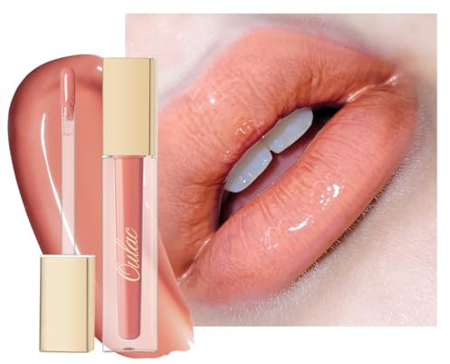 Oulac Shine Nude Liquid Lipstick for Women-Lip Plumper Lip Gloss for Dry Lip Care,Hydrating Lip Tint Stain with Vitamin E & Rose Oil Vegan & Cruelty-Free, S01