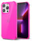 Svanove for iPhone 13 Pro Case Clear, Neon Bright Vibrant Color, Transparent Jelly Protective Silicone Phone Case Design for Women Girly Cute, Thin Slim Fit Soft Flexible TPU Bumper, Hot Pink