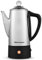 Elite Gourmet EC140 Electric 6-Cup Coffee Percolator with Keep Warm, Clear Brew Progress Knob Cool-Touch Handle Cord-less Serve, Stainless Steel