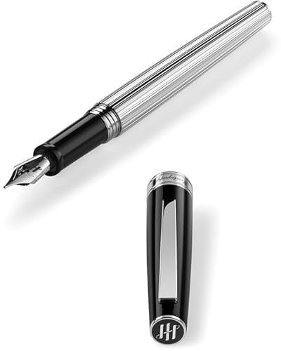 Montegrappa Füllfederhalter Armonia aus Edelstahl in der Farbe Schwarz, Federstärke Medium, ISA1M3AC