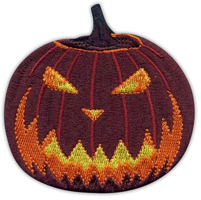 Gruseliger Kürbis - Aufnäher - bestickter Aufnäher / Abzeichen / Emblem