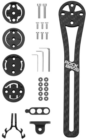 ROCKBROS Fahrradcomputer Halterung Lenkerhalterung aus Kohlefaser Lenkerverlängerungshalterung Kompatibel mit Garmin-, Bryton-, Wahoo-, Giant-Computern, Action-Kameras und Fahrradlichtern