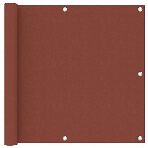 Gecheer Balkon Sichtschutz UV-Schutz Balkonabdeckung Balkonverkleidung Balkonumspannungen Terrakotta-Rot 90x300 cm Oxford-Gewebe