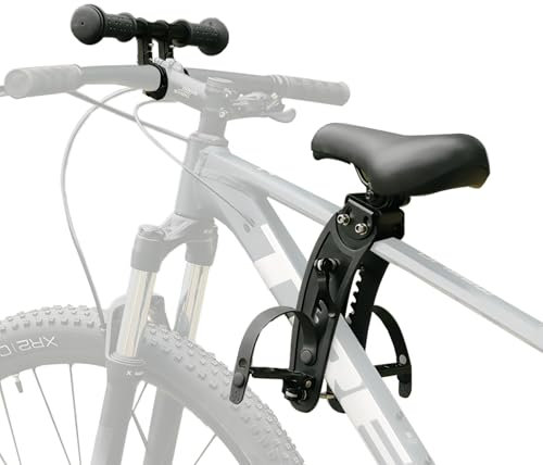 saurka Upgraded Kid Bike Seat Front Mounted and Handlebar for Mountain Bike Parent-Child Cycling, Child Bicycle Seat&Child Handlebar for All Adult MTB Bike Cycling(Handlebar+Seat)
