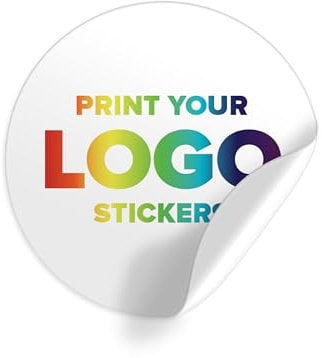Round Customised Vinyl Waterproof Stickers | Any Size, Quantity | Upload Your Image or Text | Matt and Gloss | Logo Labels Personalised Sticker for Party Bags | Business