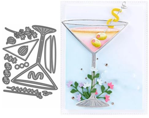 Sredwtk Hoher Becher Stanzschablonen Geburtstag Weihnachten Metall Prägeschablonen Stanzformen Schneiden für DIY Karte Sammelalbum Scrapbooking Fotoalbum Deko Cutting Dies