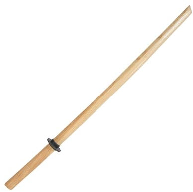 DEPICE Bokken aus Echtholz, inkl. Tsuba - Länge ca. 101 cm, Weißeiche - Aikido, Iaido, Kendo, Kenjutsu Bokuto