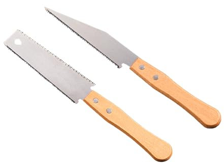 LUHOCIY 2 Pièces Scie Japonaise Menuisier, Scie a Japonaise, Scie a Bois pour l'amélioration de la Maison et le Bricolage, Coupe du Bois Traité à la Main, Acier Durable, Facile à Manipuler le Bois