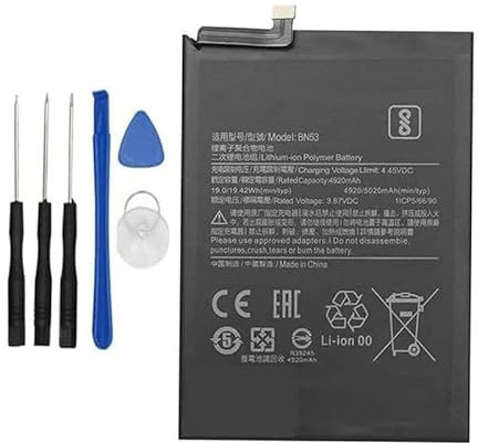 FURFURAKKU Ersatz Akku Kompatibel mit BN53 Mi Note 9 Pro M2003J6B2G M2003J6B1I Note 10 PRO M2101K6G with Toolkit 3.87V,5020mAh