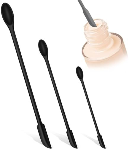 MAYOKIAAR 3 Stück Teigschaber Silikon Klein, Hitzebeständig Mini Teigspachtel Schmal mit Löffel Set, Flexlöffel Lebensmittelsilikon, Leicht zu Reinigen, für Kochen und Backen