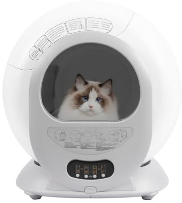 Smart Katzenklo Selbstreinigende KKatzentoilette, Cat Litter Box mit App Steuerung 65L Kapazität für Katzen bis 8kg Geruchsbeseitigung und Sicherheit Schutz