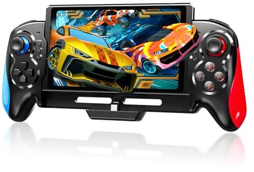 LuckyMoon Switch Controllers for Switch/OLED, Pro Controller One-Piece Wired, 6-Axis Gyroscope, Dual Vibration Motors, Hall Effect Joystick, TURBO Function, Ergonomic Design