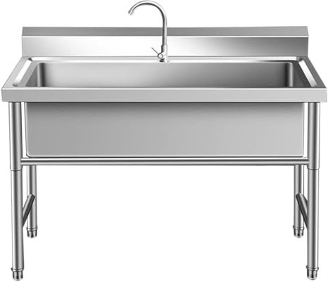 fregadero industrial de acero inoxidable de 1 compartimento,fregadero para taller, Fregadero de acero inoxidable independiente, fregadero independiente de acero inoxidable para (80*60*80cm/31.5*23.6*3