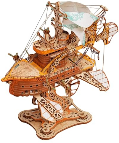 TRACYE Fantasie Luftschiff 3D Holzpuzzle,Bastel Modellbausatz für Erwachsene zum Zusammenbauen,Geschenk für Schiffsmodell Heimdeko Enthusiasten