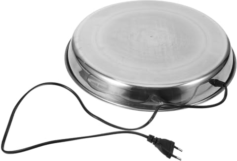 Hühnerwasserbereiter für Winter mit Automatischer Temperaturkontrolle | Edelstahl, Eu Stecker Ac220-240v, Silber, Hält Wasser Frostfrei für Hühner und Geflügel