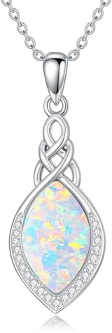 enjoylifecreative Keltischer Knoten Halskette für Damen 925 Sterling Silber Unendlichkeitszeichen Geburtsstein Anhänger Kette Keltischer Schmuck Geschenk für Frauen Mädchen