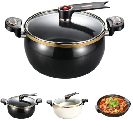Non-Stick Enamel Micro-Pressure Pot, Multifunctional 8l Stew Pot (#A) | Large Capacity Micro-Pressure Enamel Soup Pot with Anti-Scald Handles,All Hobs Compatible,for Big Family Dinners Quick Meals