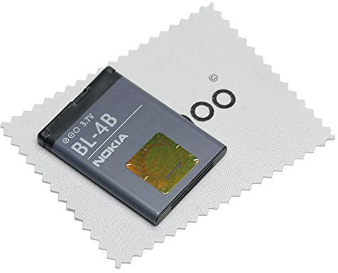 Akku für Nokia Original BL-4B für Nokia 2630, 2660, 2760, 5000, 6111, 7070, 7370, 7373, 7500, N76 mit mungoo Displayputztuch