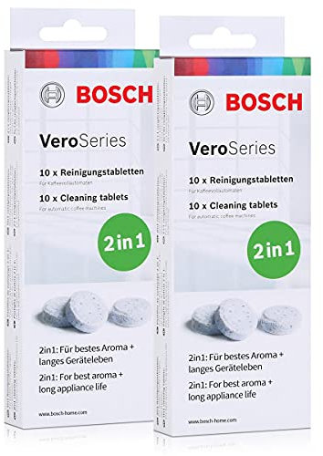 Bosch VeroSeries TCZ8001 Lot de 2 packs de 10 tablettes de nettoyage 2 en 1
