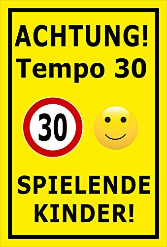 Melis-Folienwerkstatt Schild - Tempo 30-15x10cm | 3mm Aluverbund - S00040-044-C - 20 Varianten
