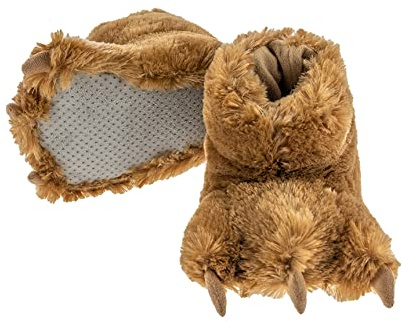 Lazy One Unisexo Brown Bear Paw Zapatilla Niño L