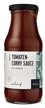 Wajos Tomaten-Curry Sauce, 245ml: Scharfe, vegane Grillsauce mit Orange, besonders lecker zu Currywurst und als Grillsauce