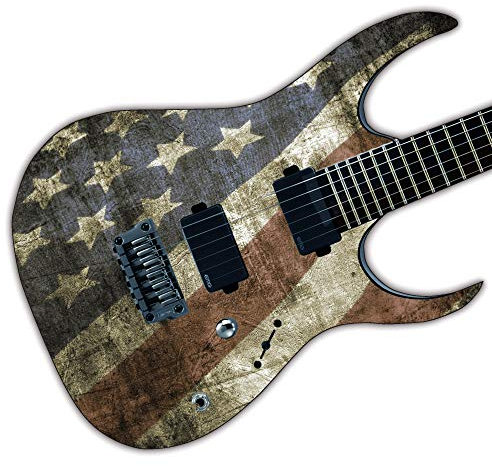 DesignDivil Custom Guitar Skin Wrap Laminiertes Vinyl Air Lease Decal USA Grunge Flag GS20