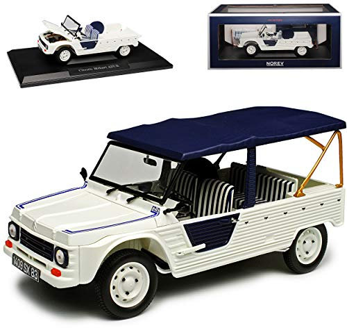 Citroen Mehari Weiss mit Blau 1968-1987 1/18 Norev Modell Auto mit individiuellem Wunschkennzeichen