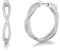 MittelGroße Creolen Ohrringe Twisted Breite Huggie aus 925 Sterling Silber mit Funkelnd Zirkonia Rundschliff Elegant Schmuck für Damen Frauen Mädchen - Durchmesser: 25 mm, Breite 5 mm
