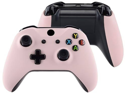 eXtremeRate Front Gehäuse & Griffe Hülle für Xbox One X/S Controller, Vorderseite Hülle & Grips Case Faceplate Ersatzteile für Xbox One S/X Controller Modell 1708-Pink