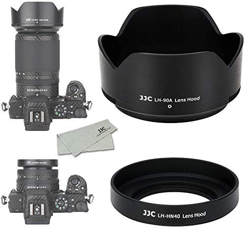 JJC Lot de 3 pare-soleil pour objectif Nikon Z DX 50-250 mm f/4.5-6.3 VR et Nikon Z DX 16-50 mm f/3.5-6.3 VR sur appareil photo Nikon Z50, remplace les pare-soleil HN-40 et HB-90A