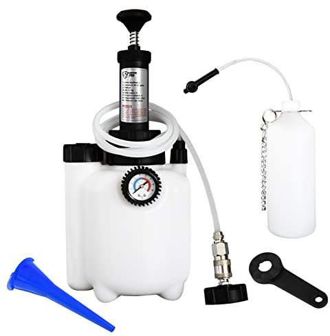 SMOTIVEPRO Car Brake Bleeding Kit, 3L Brake Fluid Bleeder Kit with 1L Refilling Bottle and 45mm Master Cylinder Adapter, Compatible with Most European Models and ABS Systems