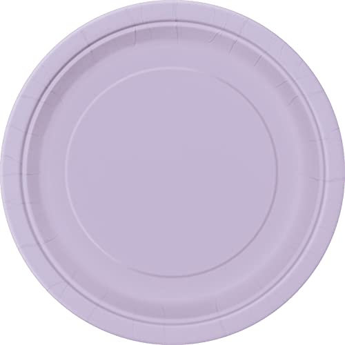 Unique Party- Assiettes en Carton Écologiques-23 cm-Couleur Lavande-Paquet de 16, 31348EU, Lavender