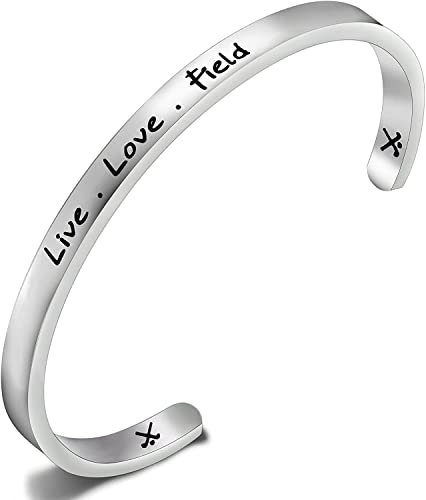 Feldhockey-Armband Live Love Field Manschette Armreif Feldhockey Schmuck für Feldhockeyspieler/Trainer, S