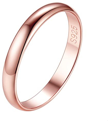 Suplight Damenring Herrenring Silber 925 personalisiert Simpel Verlobungsring Trauring einfach Schmuck Accessoire Größe 47/49/52/54/57/59/62/64/67