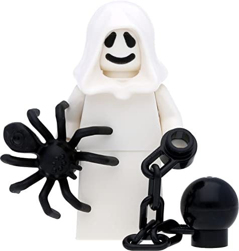 LEGO Minifigur Geist/Gespenst mit Kette, Kugel und Spinne