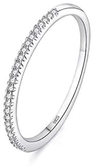 DJMJHG S925 Argento Piccolo Carino Anello Oro Rosa Oro Bianco Moda Semplice Gioielli Fila Di Cristallo Anelli Di Diamanti Regalo Di Nozze
