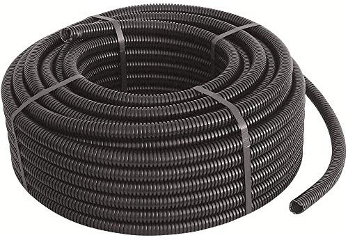 Tubo Corrugato PVC Flessibile Flex per Infilaggio Cavi Elettrici Sottotraccia a Norma di Legge a Rotolo (Diametro mm 25 Metri 50, Black)