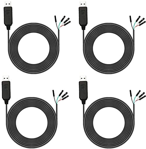 Youmile 4 pcs PL2303 PL2303HX USB to TTL Serial Converter 3.3V Debug Cable RS232 TTL Serial Adapter Converter 4 Pin Female Socket for Arduino