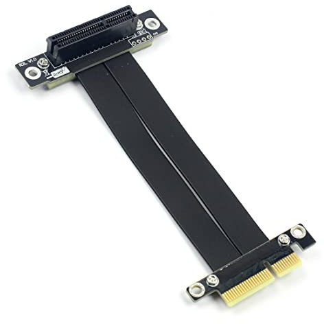 10Gtek PCIe 3.0 Riser Extension Cable, X4 to X4, M to F, Straight to 90°, Cable Length 15cm, P322MF1515