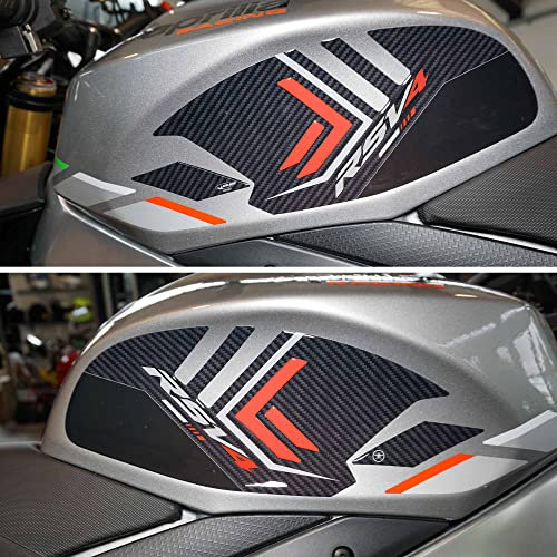 labelbike - 3D Harz Aufkleber Tankseitenschutz kompatibel mit Aprilia RSV4 2021-2023 Rot