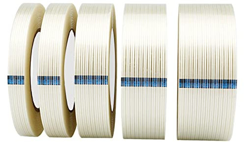 Qrity 1 Pezzo Nastro Rinforzato con Fibra di Vetro, 30mm x 50m, Nastro di riparazione, Nastro Imballaggio, Nastro di Reggiatura Impermeabile del Filamento