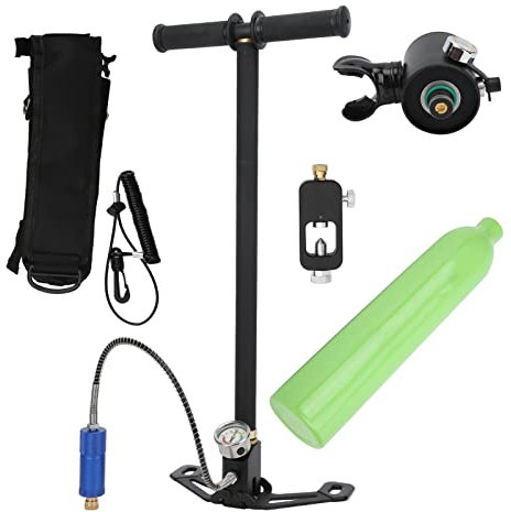 VBESTLIFE Réservoir D'oxygène de Plongée Set0.5L Ensemble de Réservoirs D'oxygène de Plongée Kit de Respiration sous-Marine Équipement de Réservoir de Plongée Portable (Vert)