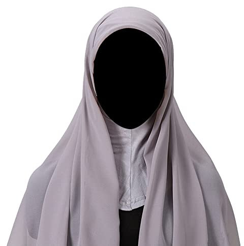 Uposao Damen Muslim Hijab Kopftuch Schal,Moderne islamische Kopftücher Stretch-Turban Einfarbiger Bandanas Chemo Kappe Kopfbedeckung Halstuch Wrap Langer Schal für muslimische Frauen Hijab,Hellgrau
