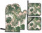 Oven Mitts Pot Holders Sets 4 Pcs, Tropical Palm Leaves Pink Blush Oven Gloves Soft Cotton Lining Kitchen Potholders Durable Kitchen Mitts, For Baking, Grill, Cooking