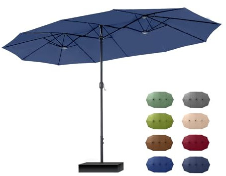 PHI VILLA Sonnenschirm groß 450 cm×270 cm Sonnenschirm mit ständer