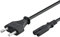 N NEWTOP Cavo di Alimentazione Nero Bipolare 10A Presa C7 Spina Italiana a 2 Pin Lunga 1,5 metri Alimentatore per Monitor Computer Stampante Console Televisione TV Lettori DVD Scanner Decoder Hi-Fi