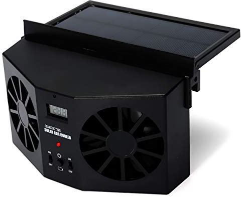 Ventilateur de radiateur de voiture, Baceyong Ventilateur d'extraction de voiture à énergie solaire, purificateurs d'air de radiateur d'évent à économie d'énergie 2W ABS