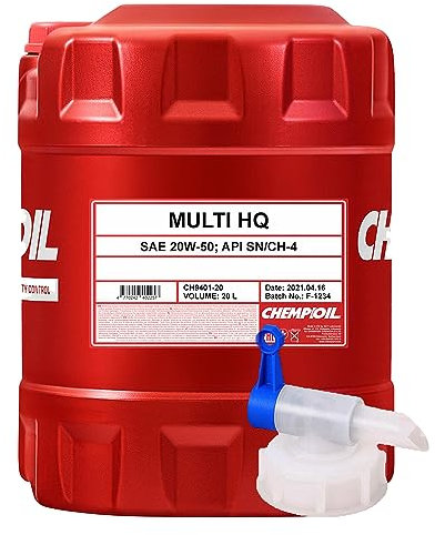 20L +Auslaufhahn CHEMPIOIL Multi HQ 20W-50 Oldtimer Motoröl