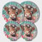 Cow with Wreath Picture Round Hob Covers 4-Piece Stove Plate Cooker Hob Covers for Cookers Top Burner Gas Range Protector Cookware Accessories Cooktop Decorative Decor